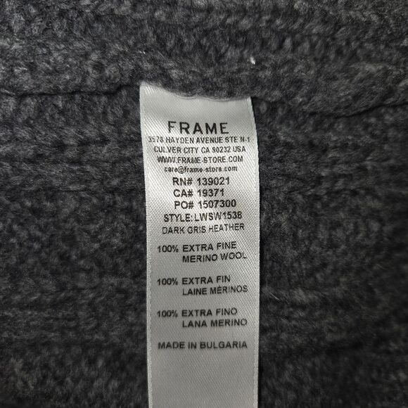 Frame Denim Cable Knit Grey Wool Turtleneck Sweater Vest Size Small - Picture 7 of 7